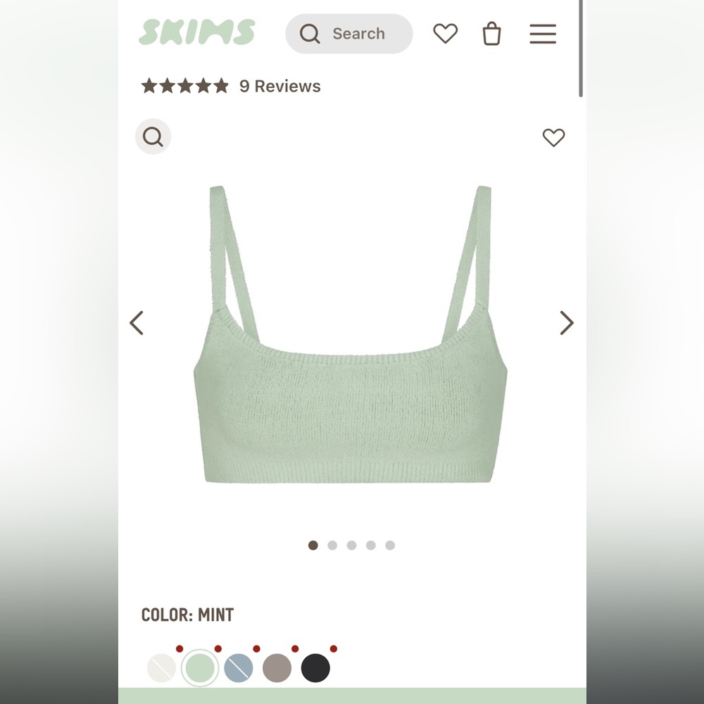 Skims light cozy scoop bralette in Mint